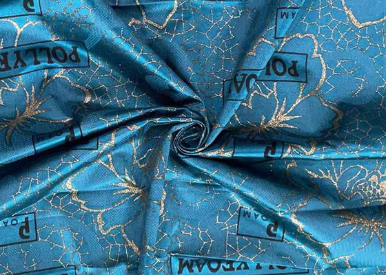 240cm Polyester-Verzerrungs-Maschenware-druckte blaues wasserdichtes Goldpulver