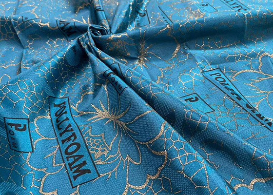 240cm Polyester-Verzerrungs-Maschenware-druckte blaues wasserdichtes Goldpulver